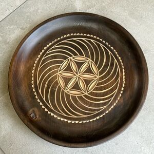 Carved wood platter